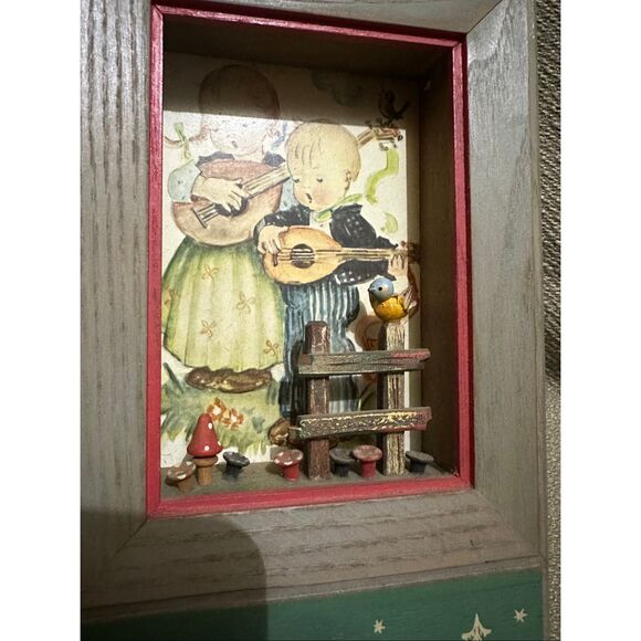 Vintage Thorens Swiss Music Wood Hummel Music Box Wall Plaque Works - Picture 3 of 11
